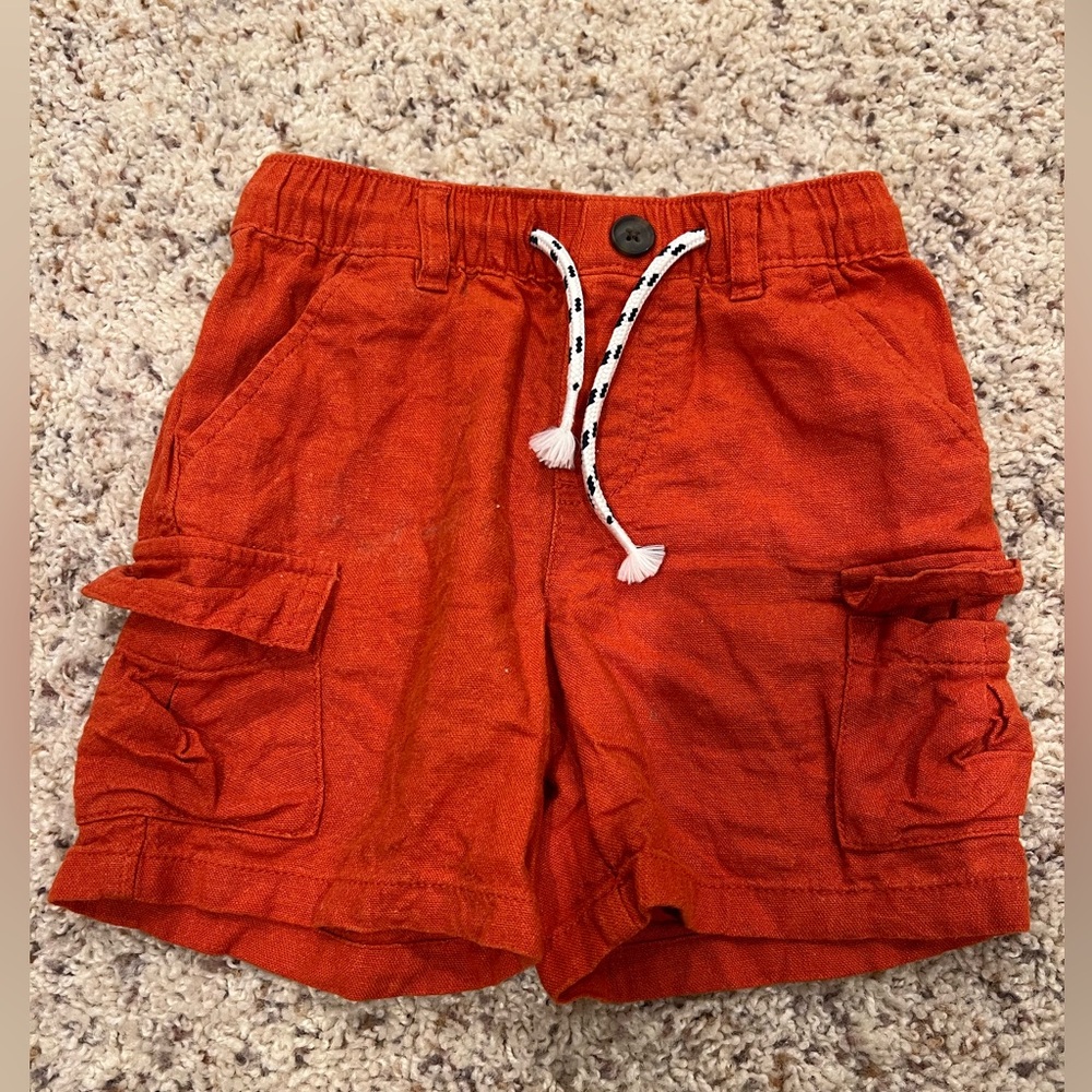 Cat & Jack Linen Blend Shorts - Orange Cargo Shorts